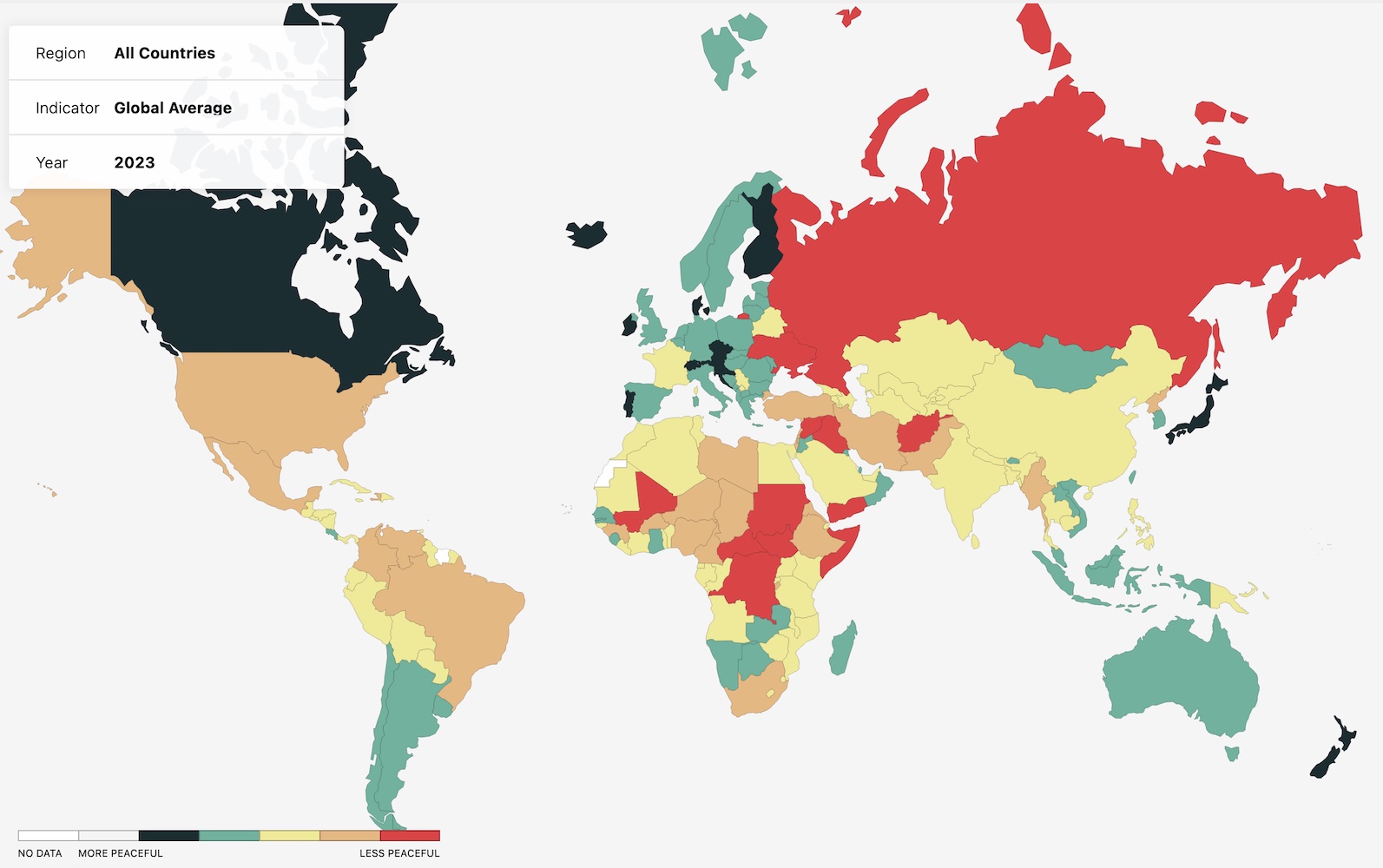 Mapa Global Peace Index